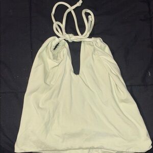 RVCA green Backless Tank Top with Cut Out Design